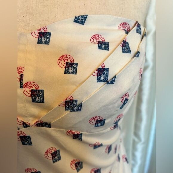 Anthropologie - Postage Stamp Strapless Dress Size 4 - Picture 3 of 10